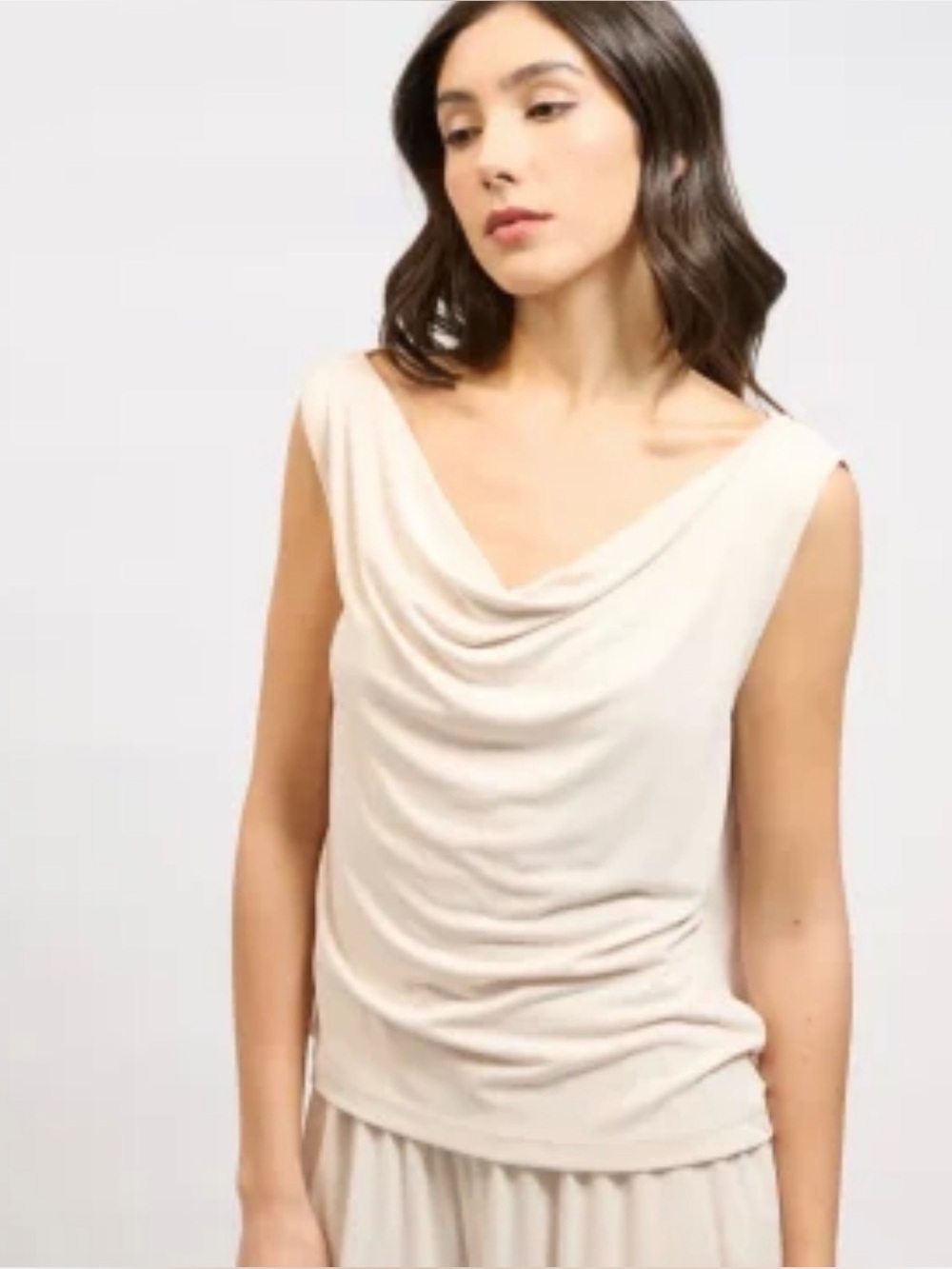 NWT Wayf Cowl Neck Cream Minimalist Tank